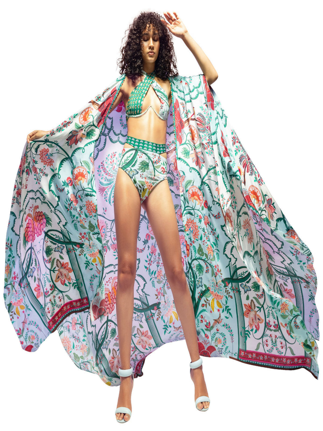 Seaside Floral Teal Cape