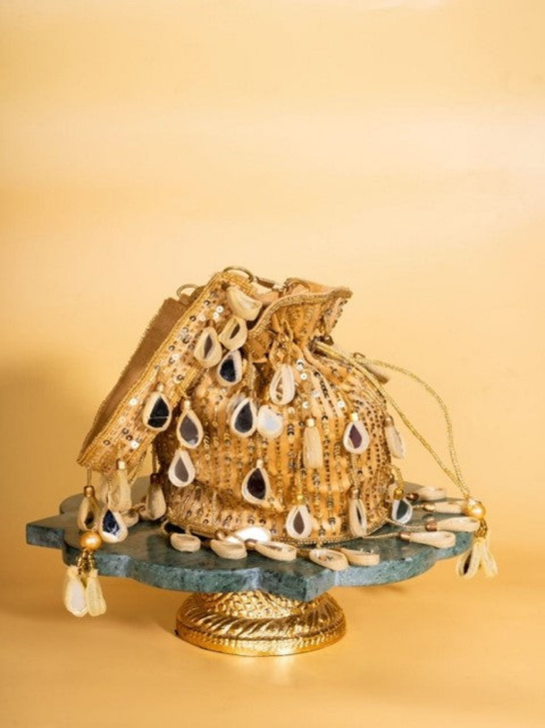Majestic Mirror Potli-Golden