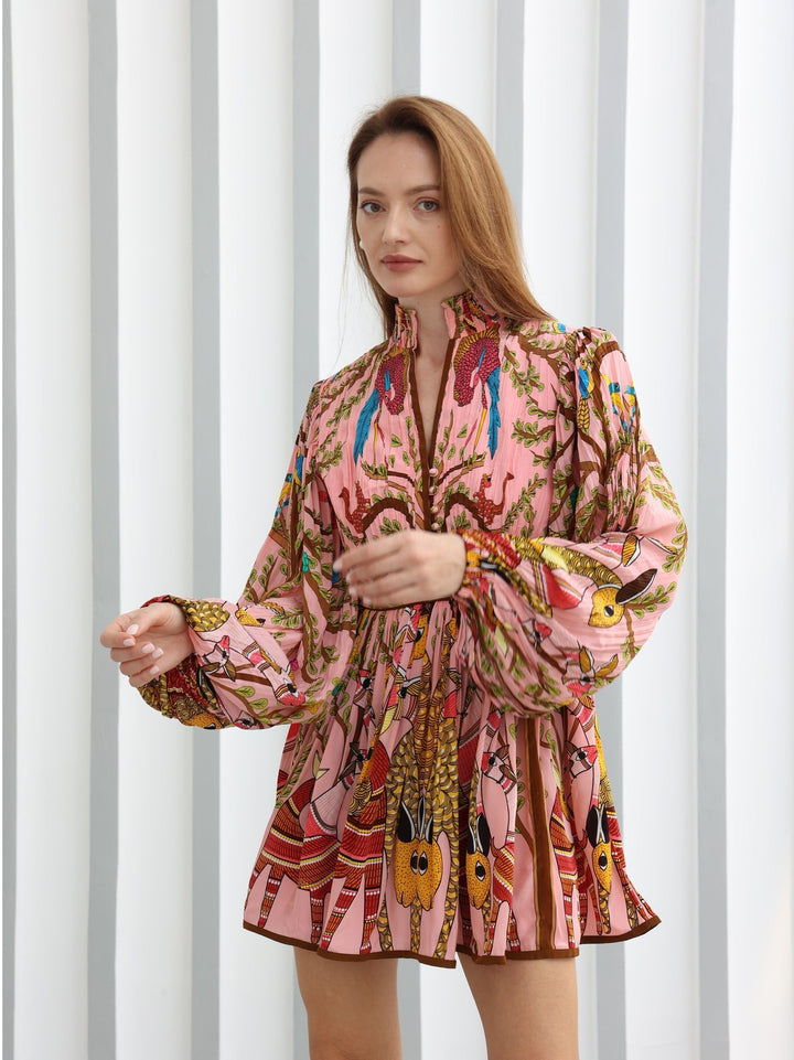 Berlin Pattern Short Dress