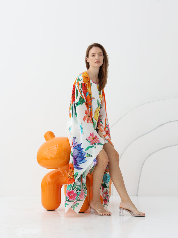 Tropical Bloom Kaftan Dress
