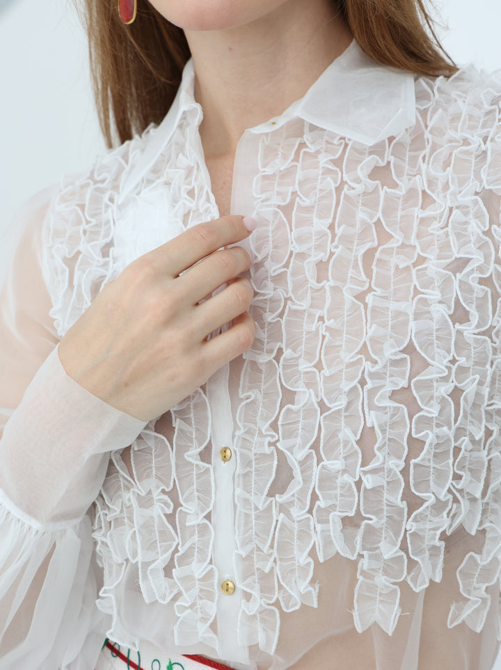 Organza Rouched Top