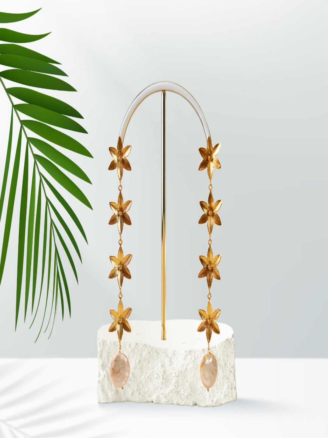 Floral chain-linked earrings