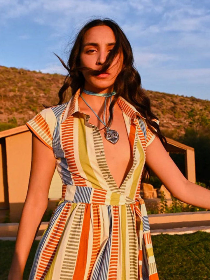 Sunset Breeze Striped Maxi Dress