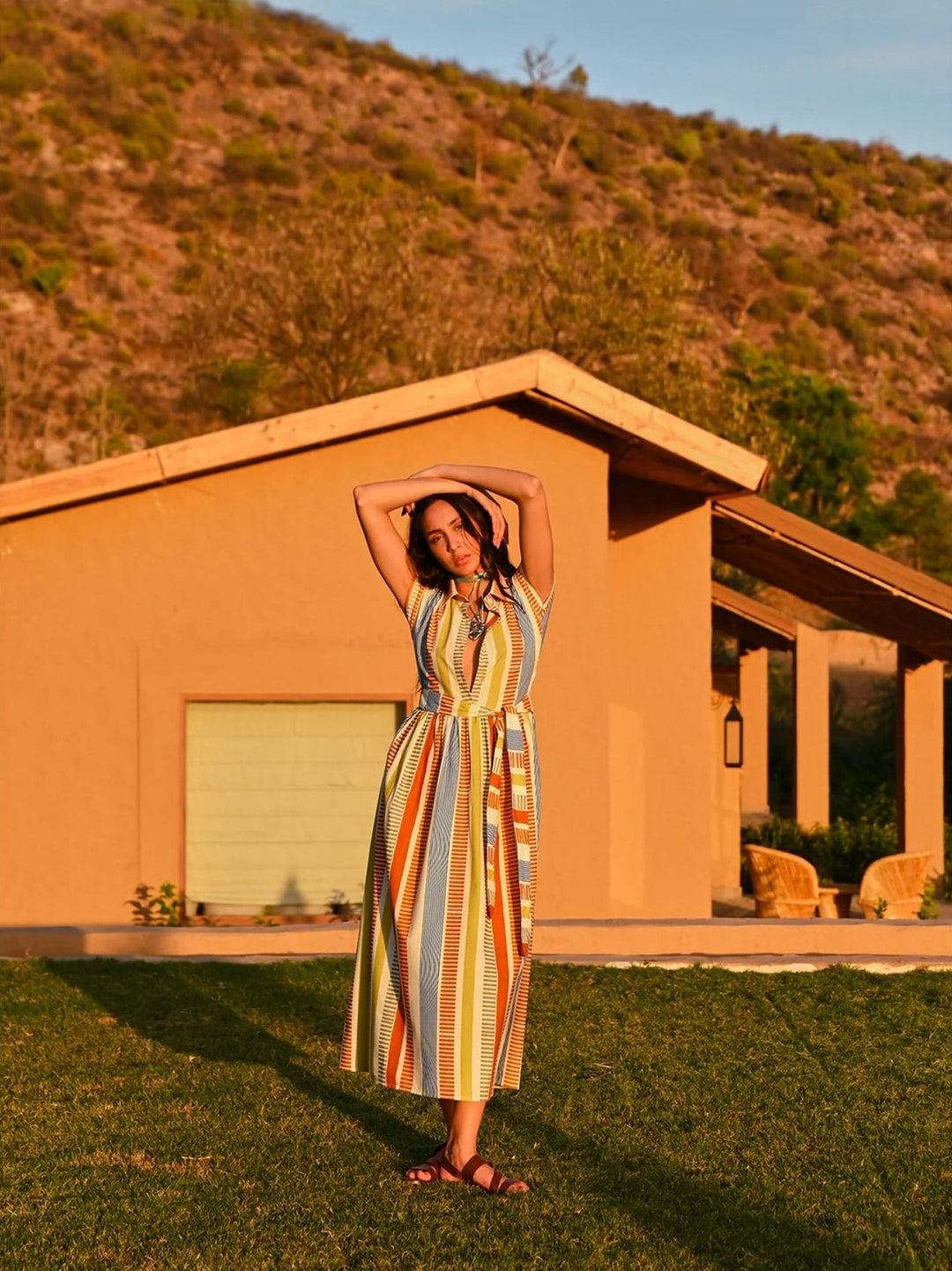 Sunset Breeze Striped Maxi Dress